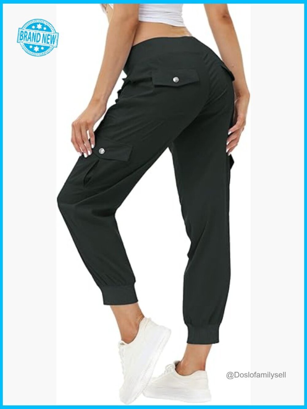 Lightweight Hiking Cargo Pants Quick Dry Joggers Elastic Waist 6 Pockets